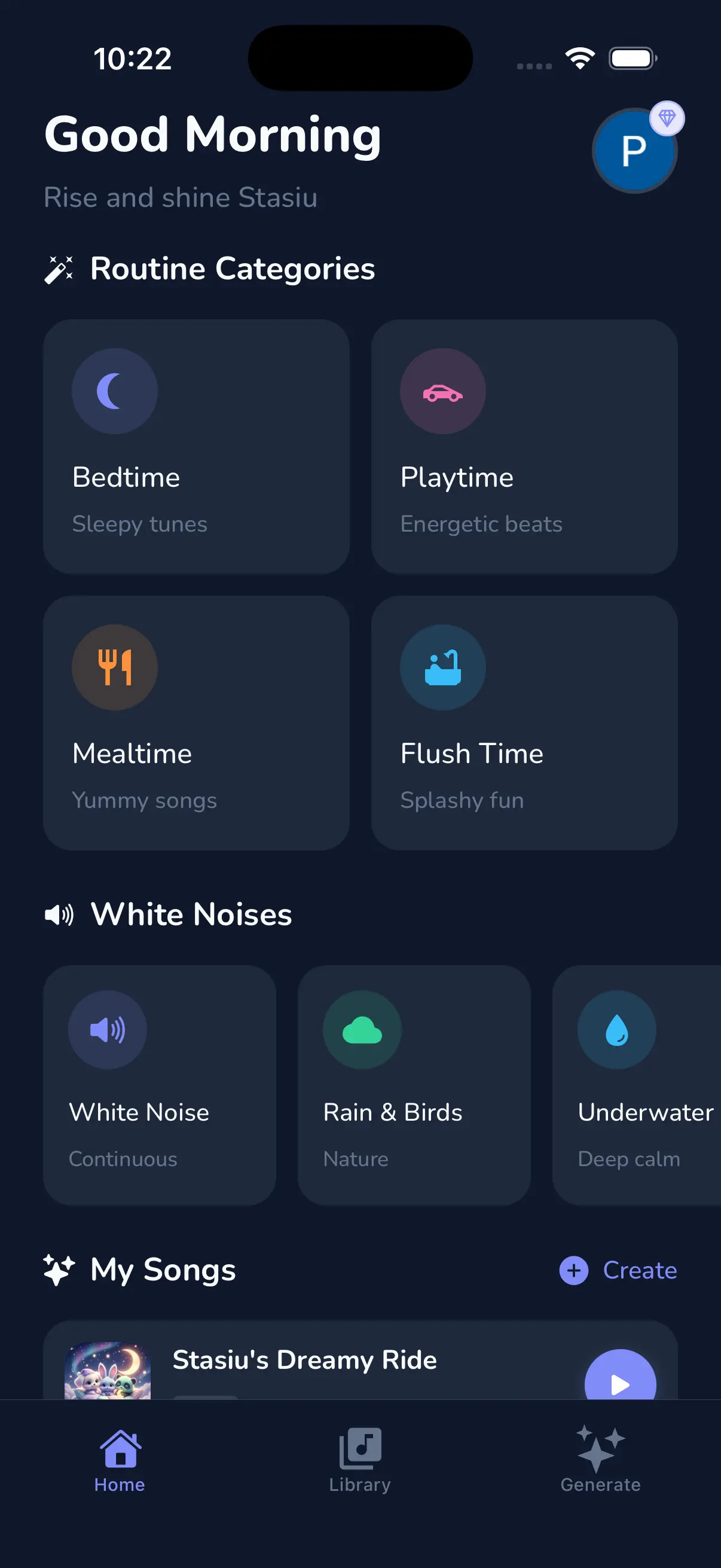 LittleTunesAI Home Screen